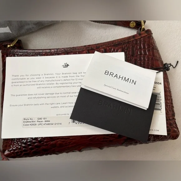 Brahmin Mini Pecan Melbourne Crocodile Handbag - Picture 16 of 16